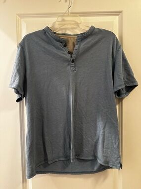 G.H Bass & Co. Men's Short Sleeve Henley Shirt - Slate Blue